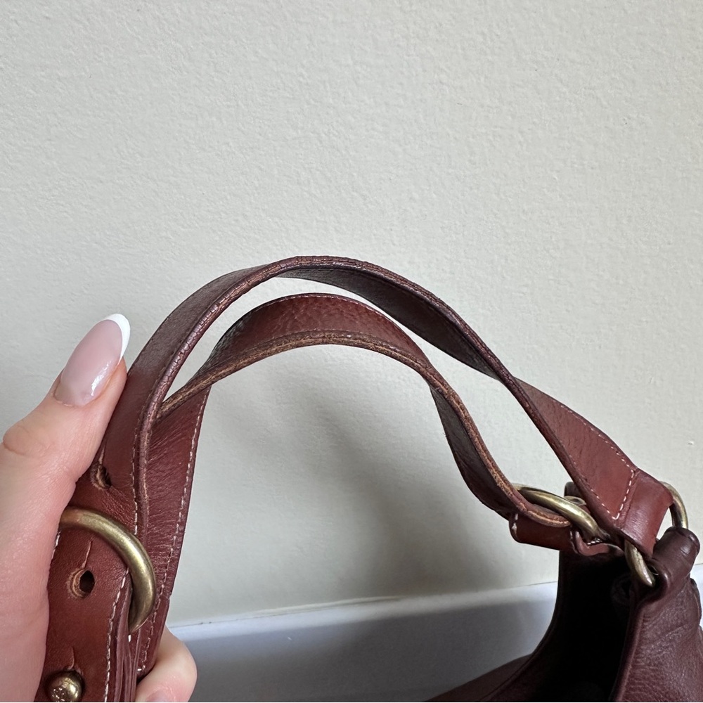 Vintage Lauren Ralph Lauren Dark Brown Leather Shoulder Bag - Picture 7 of 16